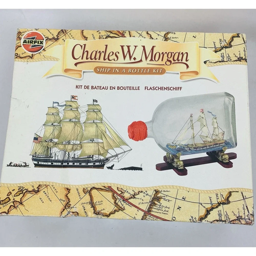 Vintage 90s Airfix Charles W Morgan Ship In A Bottle Kit Hasbro Model Toy Hobby